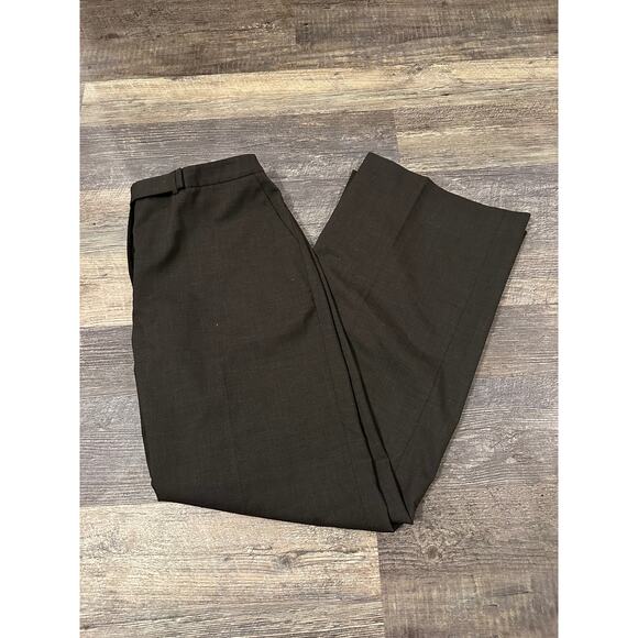 Ann Taylor Factory Store Womens Green Solid Stretch Wide Leg Dress Pants Size 14 - Picture 2 of 3
